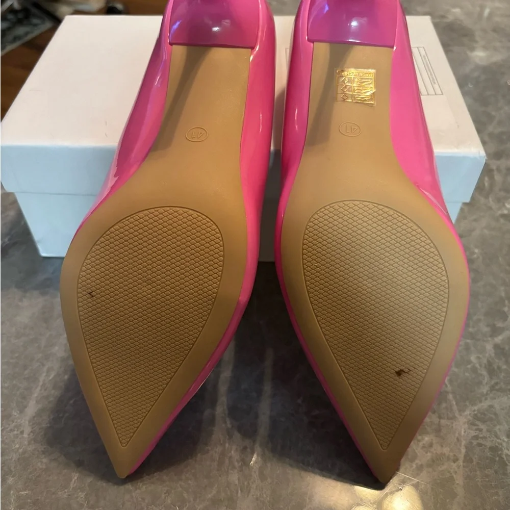 Pink Patent Pointed-Toe Stiletto Pumps - Picture 2 of 3